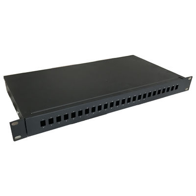 Painel de remendo fixo adaptador simples do SC do porto ODF de 1U da fibra ótica da montagem em rack 19" 24