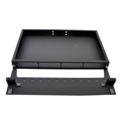 módulo 96F MPO da gaveta de 1U MTP ao preto da montagem em rack do painel de remendo do LC
