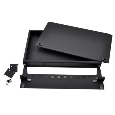 módulo 96F MPO da gaveta de 1U MTP ao preto da montagem em rack do painel de remendo do LC