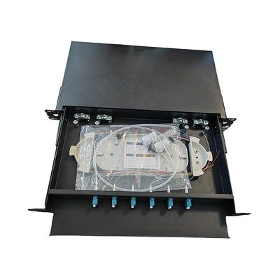 6 cerco portuário da fibra da montagem em rack do núcleo 1U do SC 12 do painel de remendo da fibra ótica