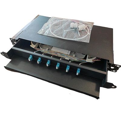 6 cerco portuário da fibra da montagem em rack do núcleo 1U do SC 12 do painel de remendo da fibra ótica