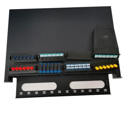 painel de remendo de fibra de 1U MTP MPO emenda de 19 núcleos do armário 96 da cremalheira do quadro da polegada