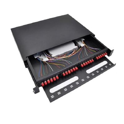 Painel de remendo de fibra 19 de MPO FC 24 OEM portuários da montagem em rack do painel de remendo