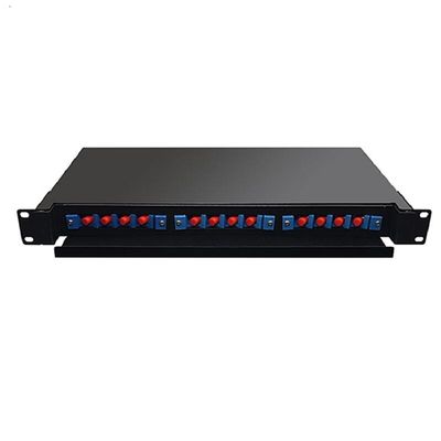 19" 24 núcleos internos portuários da montagem em rack 1U ODF 24 do painel de remendo da fibra ótica