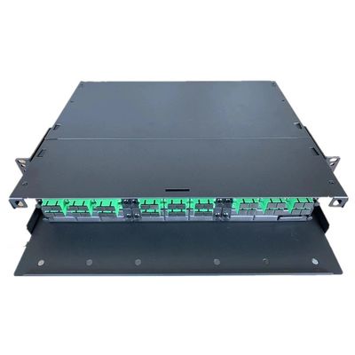 montagem em rack frente e verso do cerco da fibra do SC do APC dos painéis de remendo de 2U MPO MTP