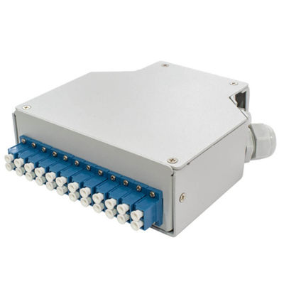24 caixas terminais do trilho do ruído da fibra ótica do núcleo com 12 PCes Lc/Apc Aadapter frente e verso