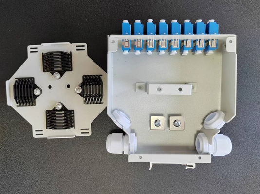 24 caixas terminais do trilho do ruído da fibra ótica do núcleo com 12 PCes Lc/Apc Aadapter frente e verso