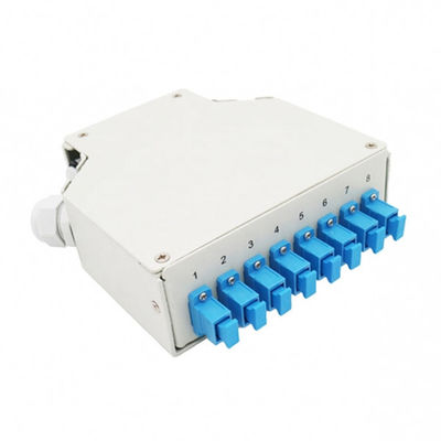 Caixa terminal montada do trilho do ruído da fibra ótica do ruído 8 trilho portuário com as tranças de Singemode do adaptador de Sc/Upc