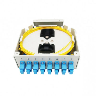 Caixa terminal montada do trilho do ruído da fibra ótica do ruído 8 trilho portuário com as tranças de Singemode do adaptador de Sc/Upc