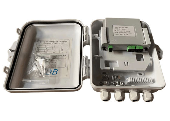 Caixa IP65 12Cores do divisor da fibra ótica do PLC do SC 1x8 fixada na parede