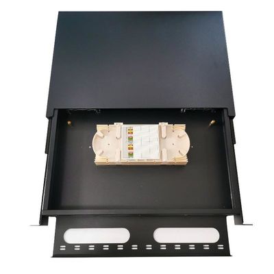 O painel de remendo 1U da fibra ótica da montagem em rack ventilou 19 o núcleo da polegada ODF 24