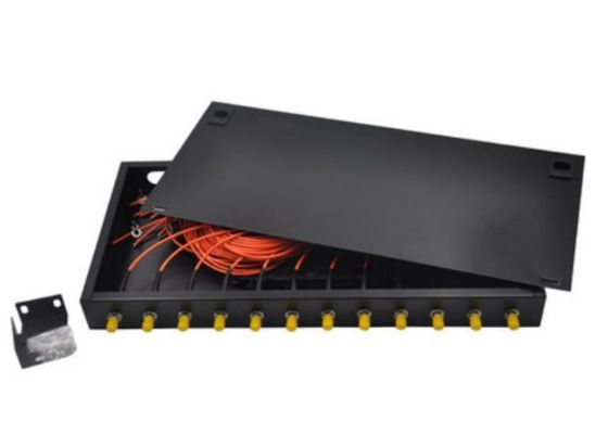Adaptador fixo do St Upc do painel de remendo 1U do núcleo do cerco 12 da montagem em rack da fibra ótica