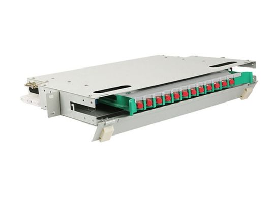 12 caixa 19" da montagem em rack do painel de remendo FC do núcleo ODF 1U fibra ótica