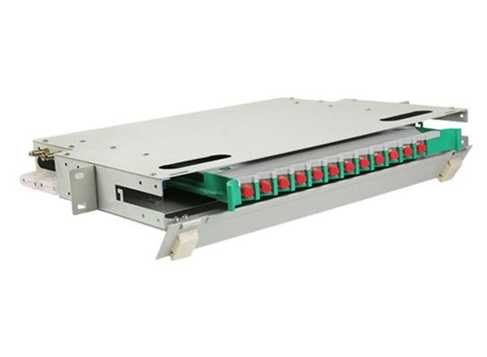 12 caixa 19" da montagem em rack do painel de remendo FC do núcleo ODF 1U fibra ótica