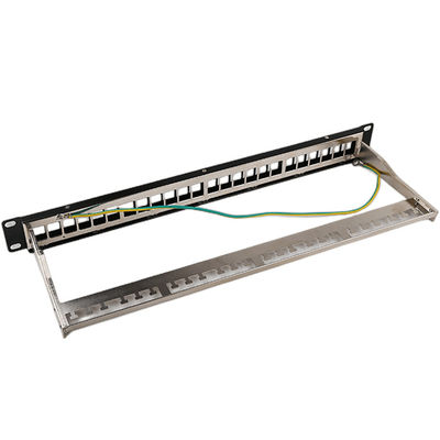 placa portuária do painel de remendo da montagem em rack Cat6 do painel de remendo RJ45 de 1U 24 STP