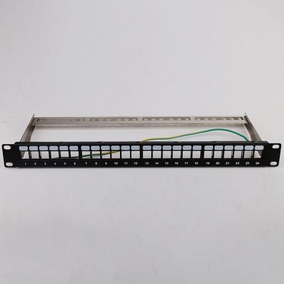 placa portuária do painel de remendo da montagem em rack Cat6 do painel de remendo RJ45 de 1U 24 STP