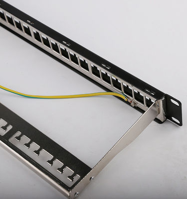 placa portuária do painel de remendo da montagem em rack Cat6 do painel de remendo RJ45 de 1U 24 STP