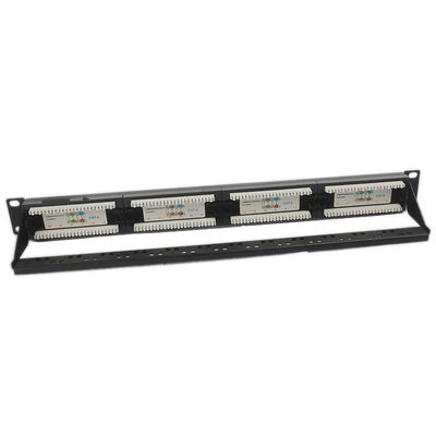 Placa trapezoide portuária RJ45 do painel de remendo do painel de remendo CAT6 1U de UTP 24