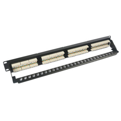 painel de remendo Unshielded RJ45 trapezoide da peça fundamental 1U 24 portuária DustProof