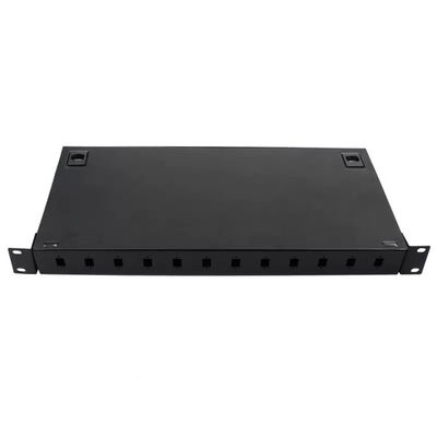Caixa frente e verso da terminação do acoplador FTTH do LC do painel de remendo 12 da montagem em rack do metal