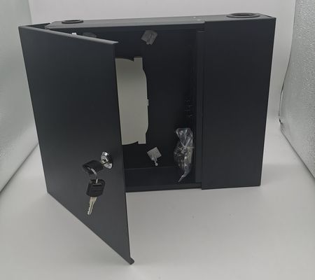 12/24/48 de cerco ótico da fibra da montagem da parede do preto dos núcleos 2door com carretéis e placas de adaptador
