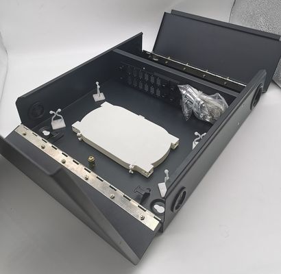 12/24/48 de cerco ótico da fibra da montagem da parede do preto dos núcleos 2door com carretéis e placas de adaptador