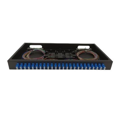 FTTH ODF Wall Mount 48 Fibras Fibra Óptica Patch Panel Com Acoplador Dúplex LC Pigtails