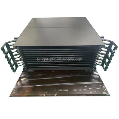 Patch Panel de Fibra Óptica Duplex LC 430x200x46mm para Cabeamento de Rede