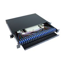 LC Duplex Fibra Óptica Patch Panel Cor Preta para Conexão de Rede