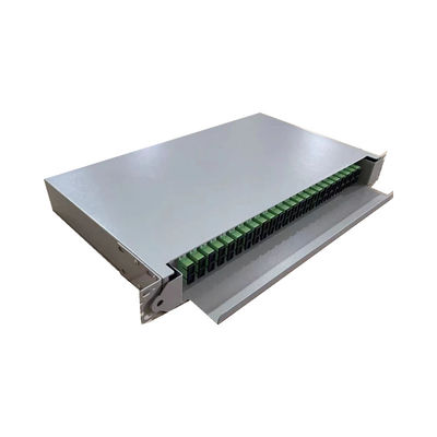 Tipo preto painel de 24-48 Slding de remendo da fibra ótica da montagem em rack para a expedição de cabogramas da rede