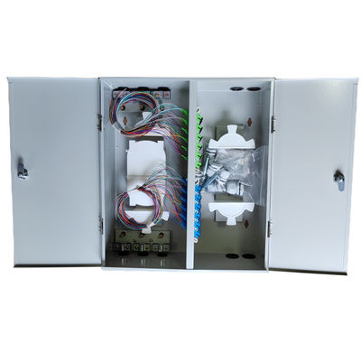 Montagem de parede 72 Fibras Ópticas Quadro de Distribuição Metal Dupla Porta Dupla fechaduras