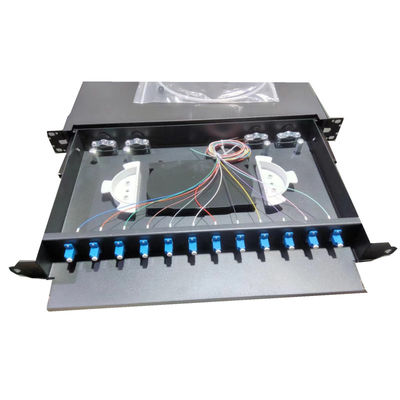 12C/24C Tipo deslizante Fibra Óptica Patch Panel Drawer Óptico Para Telecomunicações