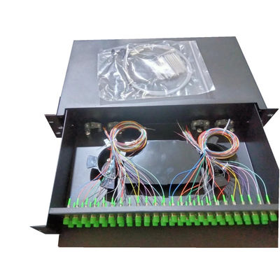 48C FC APC Sliding Rack Mount Optical Patch Panel com G652D/G657A1
