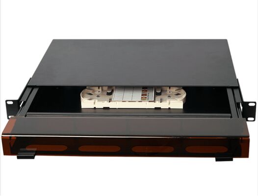 1U 96 Núcleos MTP MPO -LC Painel de remendos ODF Caixa tipo deslizante com cobertura de poeira para 4 cassetes